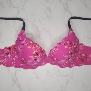 Victoria's Secret Pink Floral Secret Embrace Push Up Bra, Size 34DD, Never Worn